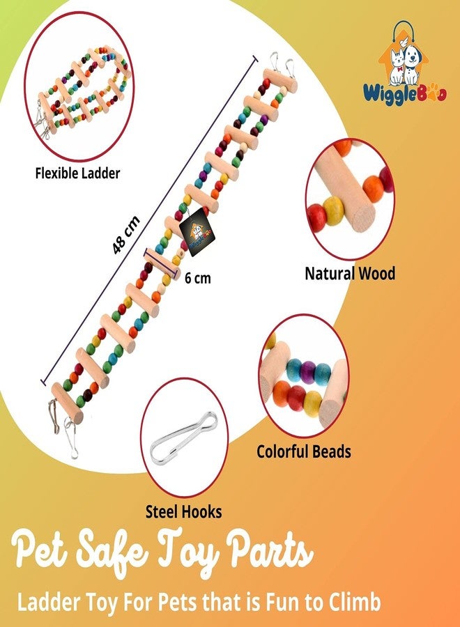 WiggleBoo لعبة قفص ويغل بو المرنة على شكل سلم للحيوانات الأليفة | للزواحف - الإغوانا، والوزغة، والسحالي | للعب والتسلق والمضغ | 48 سم - Image 2